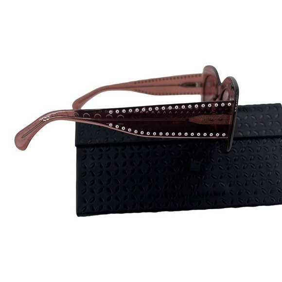 ALAÏA Italy Sunglasses Soft Round Studded Oval Neutral Pink Tinted Women's $895 - Picture 8 of 10